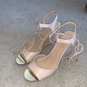 Tan wedge heels